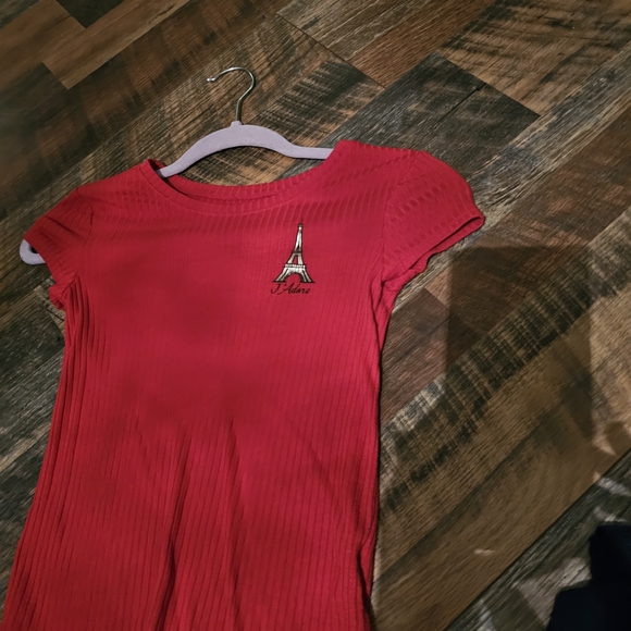 Justice Red Eiffel Tower Kids Top - Picture 3 of 4